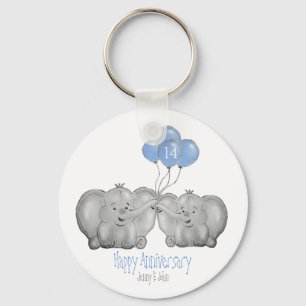 Chaveiro presente de elefante de aniversário de casamento 