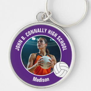 Chaveiro Presente de Foto de Jogadora de Volei Roxa