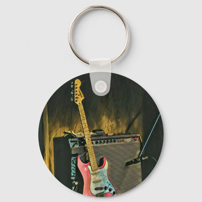 Chaveiro Presente de guitarrista acústico (Frente)