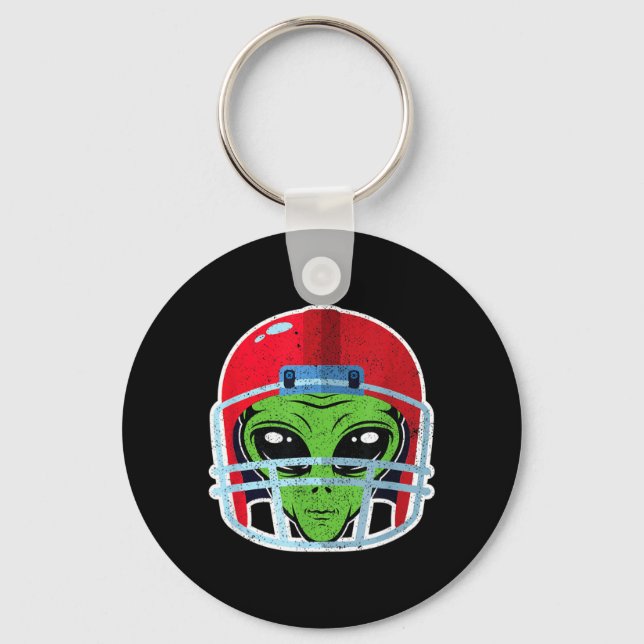 Chaveiro Presente de Halloween de capacete de futebol alien (Frente)