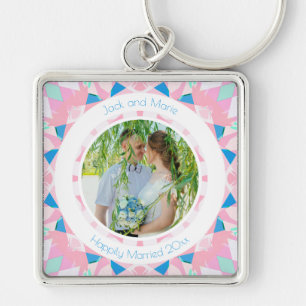 Chaveiro Presente de Keepsait de Casamento de 5 Azul Rosa