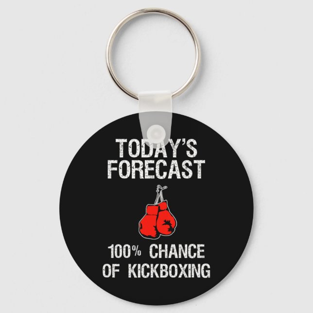 Chaveiro Presente de Kickboxing - Previsão de Hoje do Kickb (Frente)