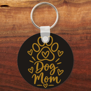 Chaveiro Presente de Mãe de Cachorro com Estampa de Pata Fo