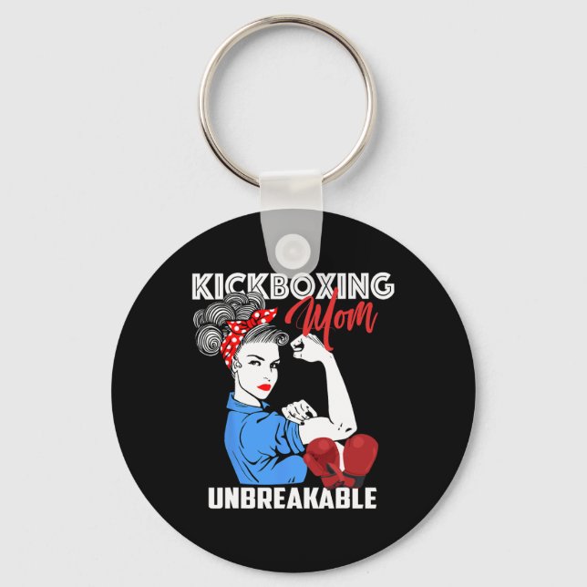 Chaveiro Presente de Mãe de Kickboxing Mãe Inquebrantável d (Frente)
