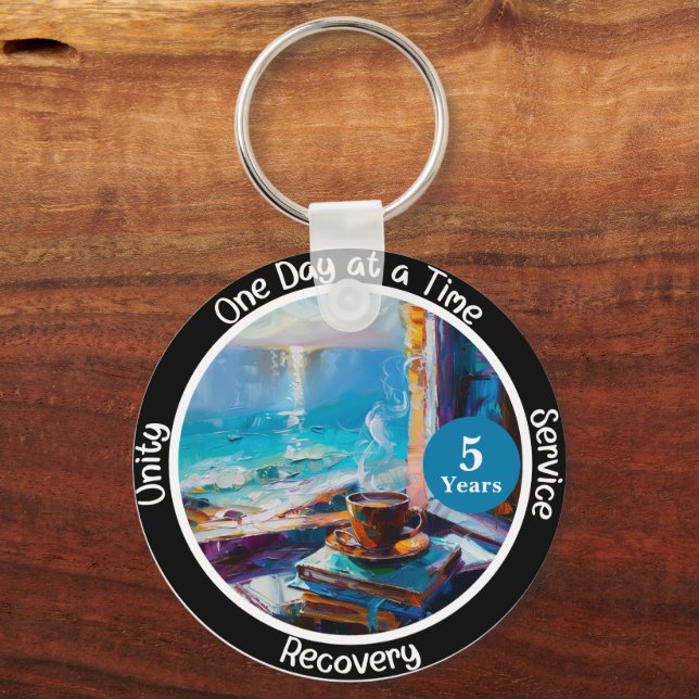 Chaveiro Presente de Marco de Sobriedade Personalizado - Oc (Frente)