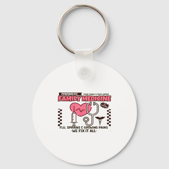 Chaveiro Presente de Médico de Família Retrô Medicina de Fa (Frente)