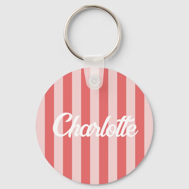 Chaveiro Presente de Monograma de Padrão de Coração Vermelh (Frente)