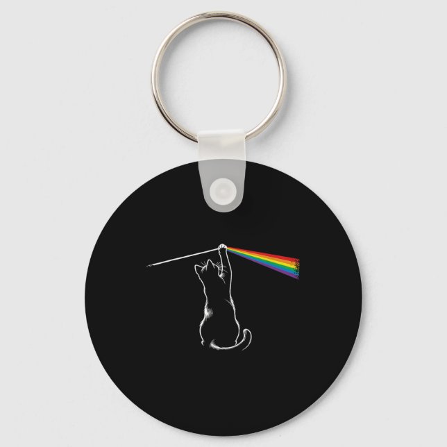 Chaveiro Presente de Música de Rock de Gato Engraçado para  (Frente)