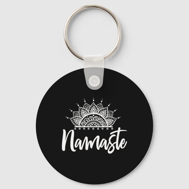 Chaveiro Presente de Namaste Yoga Meditação Exercício Yoga  (Frente)