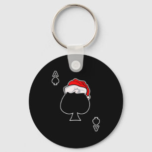 Chaveiro Presente de Natal Ás de Espadas Cartas de Baralho