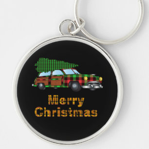 Chaveiro Presente de Natal de Carro de Madeira para Férias