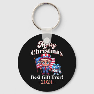 Chaveiro Presente de Natal engraçado vintage Trump melhor E