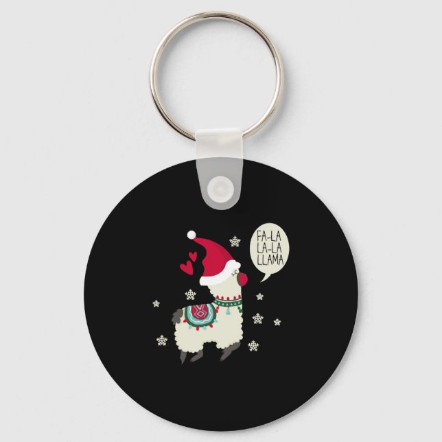 Chaveiro presente de Natal Fa la la la Lama (Frente)