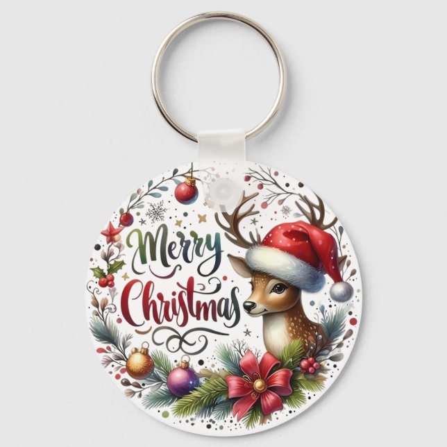 Chaveiro Presente de Natal Feliz Natal (Frente)