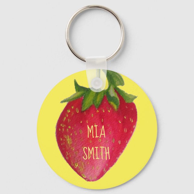Chaveiro Presente de nome de menina doce morango suculento (Frente)