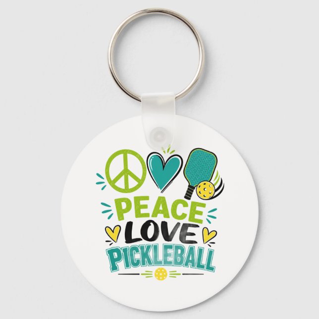 Chaveiro Presente de Paz Amor Pickleball para Amantes de Pi (Frente)