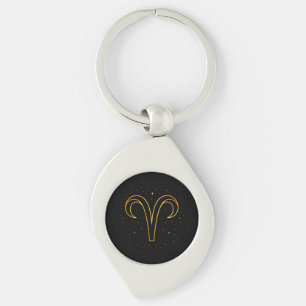 Chaveiro Presente de Pulseira Minimalista de Áries em Ouro