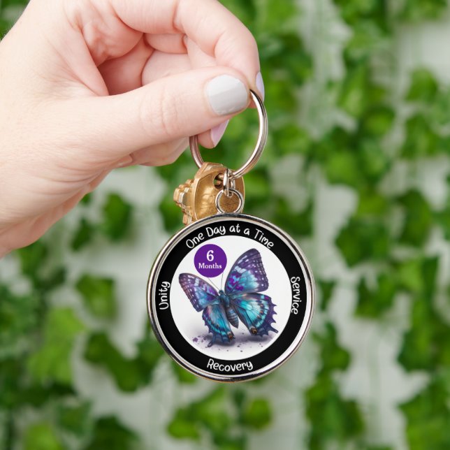 Chaveiro Presente de Sobriedade Personalizada da Borboleta  (Mão)