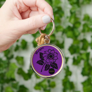 Chaveiro Presente de Sobriedade Personalizado Flor Elegante