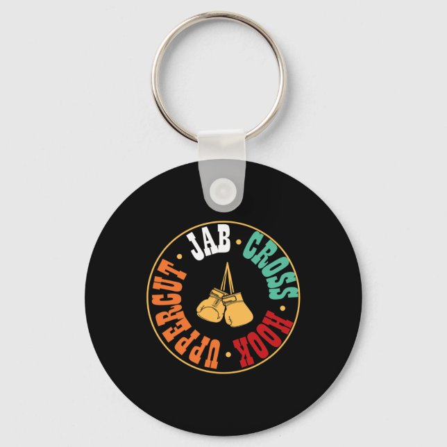 Chaveiro Presente de Treino de Kickboxing de Boxeador Jab C (Frente)