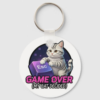 Chaveiro Presente Divertido de Gamer Gato - Meu Gato Decidi