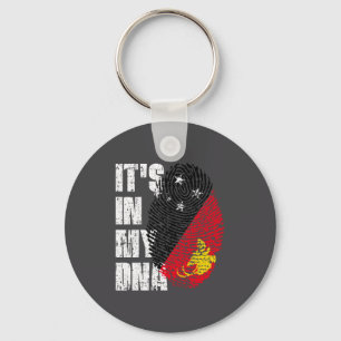 Chaveiro Presente do DNA da Menina Papua-Nova Guiné Bandeir