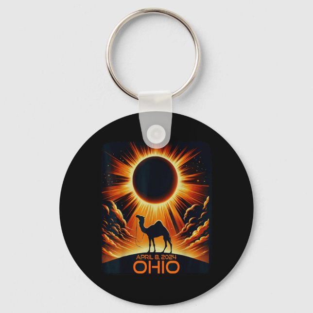 Chaveiro Presente do Eclipse Solar Total de Ohio em 8 de Ab (Frente)
