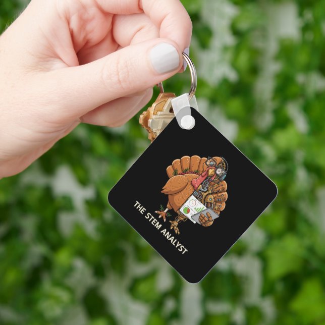 Chaveiro Presente engraçado de Ação de Graças Robot Turkey  (Mão)