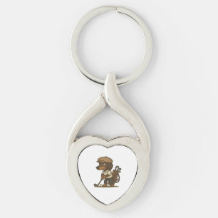 Chaveiro Presente Engraçado de Golfista � Dachshund no Tee