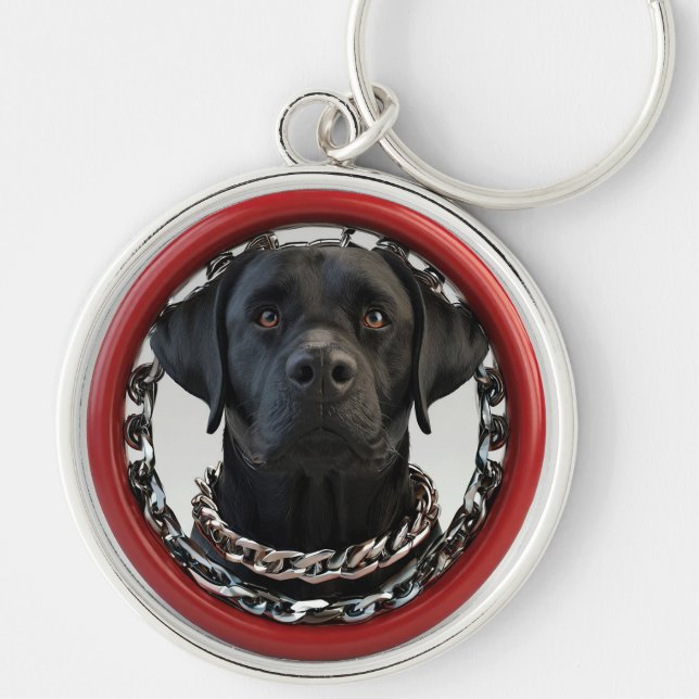 Chaveiro Presente engraçado de Labrador preto para donos qu (Frente)
