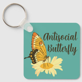 Chaveiro Presente engraçado para a borboleta antissocial in