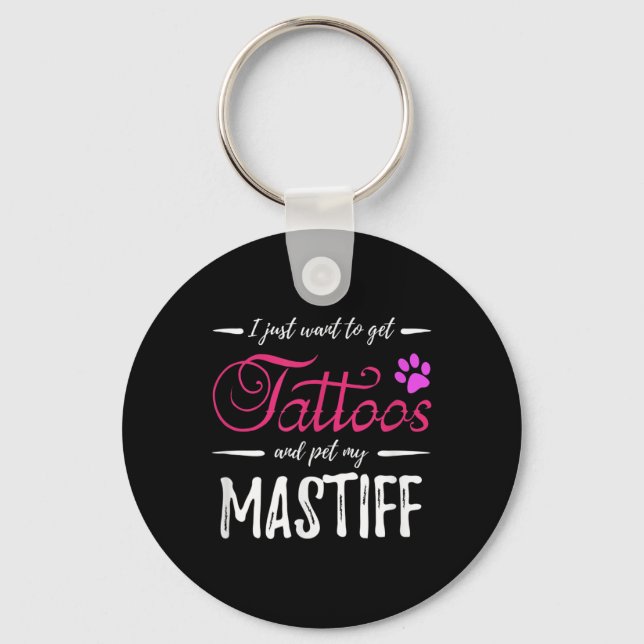Chaveiro Presente engraçado para a mãe do cachorro tatuada  (Frente)
