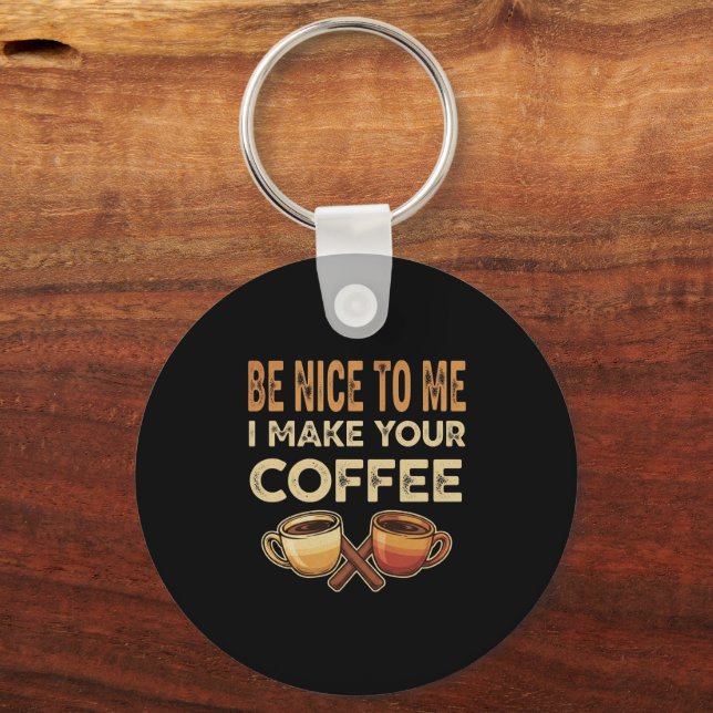 Chaveiro Presente Engraçado para Amante de Café e Barista (Frente)