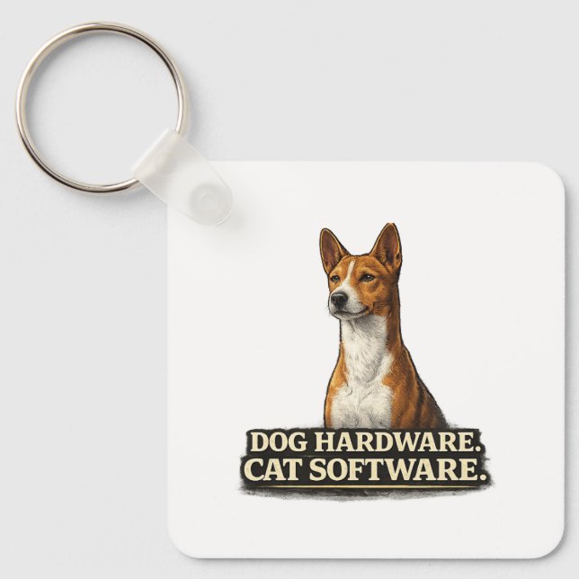 Chaveiro Presente Engraçado para Dono de Basenji (Frente)