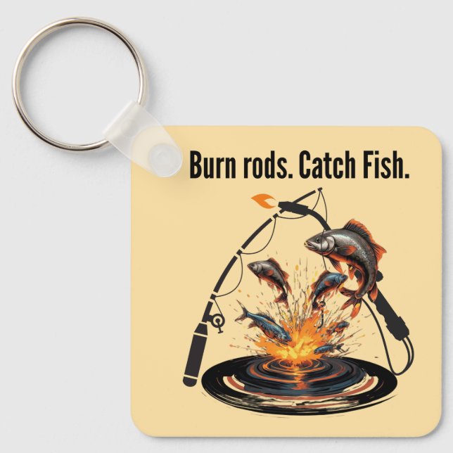 Chaveiro Presente engraçado para solteiros que adoram pesca (Frente)