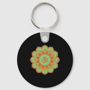 Chaveiro Presente Espiritual de Ioga Mandala Símbolo Om Ohm