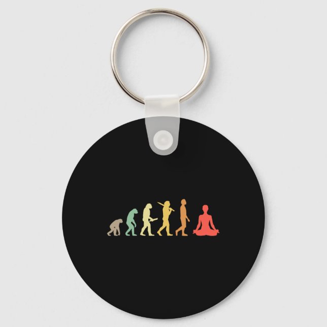 Chaveiro Presente Evolução de Yoga Retro Para Yogis e Amant (Frente)