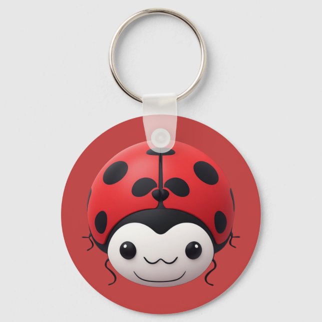Chaveiro Presente feliz de chá de bebê da Cartoon Ladybug (Frente)