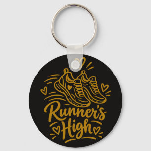 Chaveiro Presente Fofo para Amante de Corrida Alta do Corre