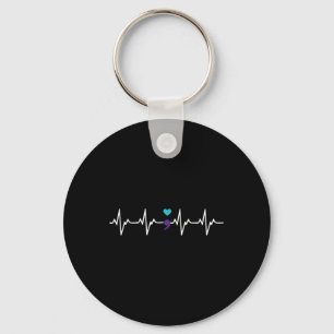 Chaveiro Presente Heartbeat Ponto e Vírgula Conscientização