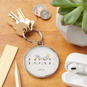 Chaveiro Presente LOVE Floral Elegante –