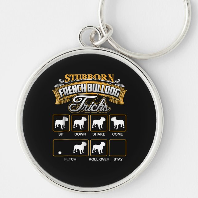 Chaveiro Presente no cão | Truques de Bulldog Franceses Tei (Frente)