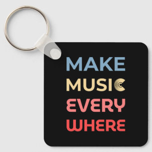 Chaveiro Presente para música retrô - Fazer música em todos