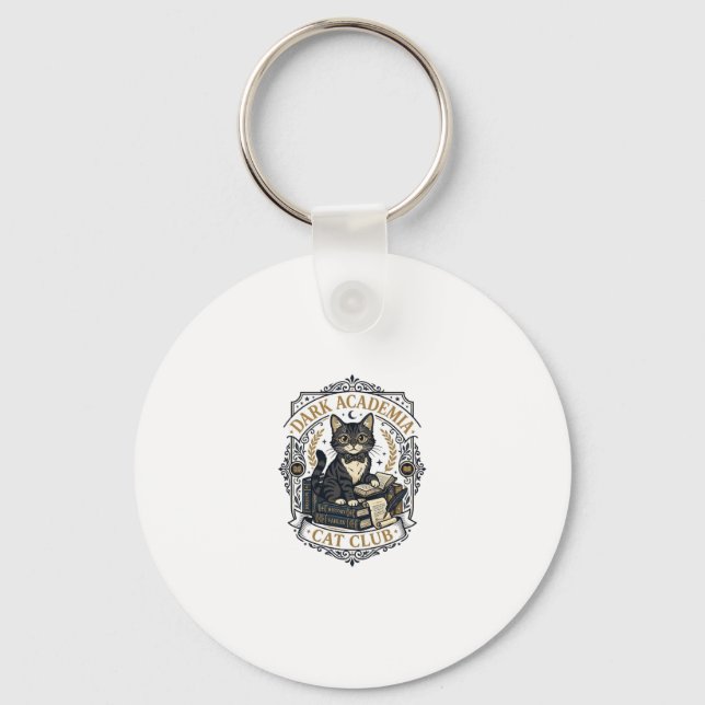 Chaveiro Presente para Pai de Gato Dark Academia - Dark Aca (Frente)