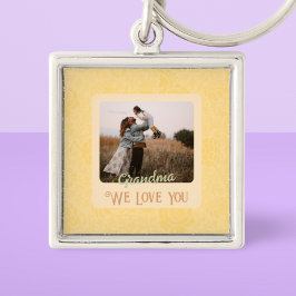 Chaveiro Presente para vovó de texto de foto personalizado 