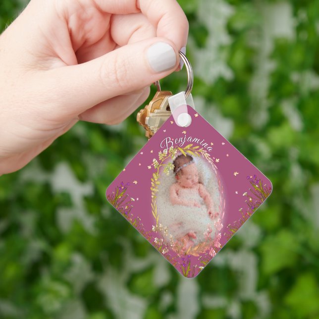 Chaveiro Presente Personalizado com Nome de Menina em Flora (Mão)
