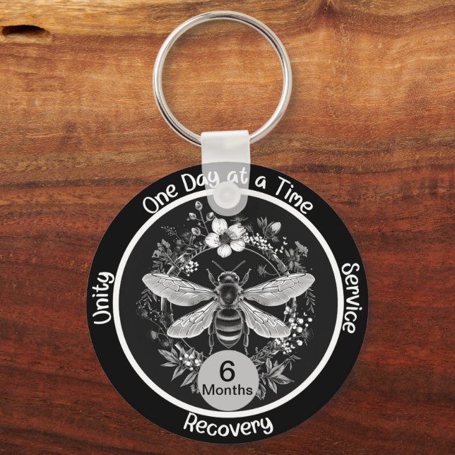 Chaveiro Presente Personalizado de Aniversário de Sobriedad (Frente)