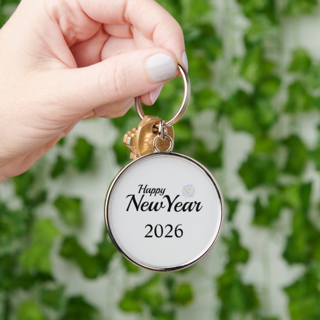 Chaveiro Presente Personalizado de Ano Novo Feliz (Mão)