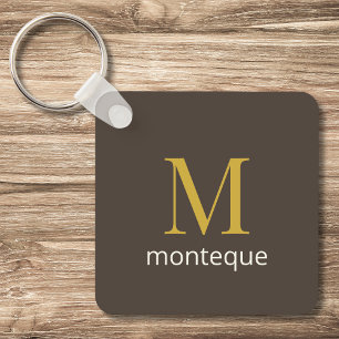Chaveiro Presente Personalizado de Luxo Bege com Monograma