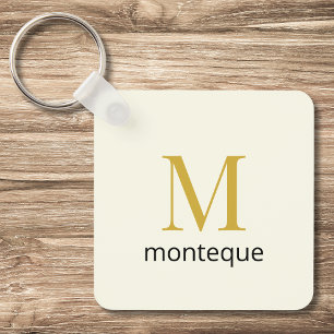 Chaveiro Presente Personalizado de Luxo Creme com Monograma